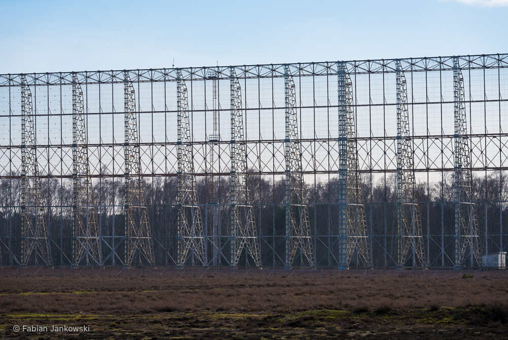 A section of the secondary mirror of the Nançay Radio Telescope.