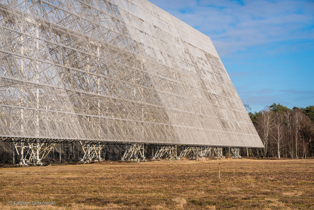 A more complete view of the Nançay Radio Telescope's primary mirror.