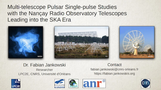 Title slide of my pulsar talk.