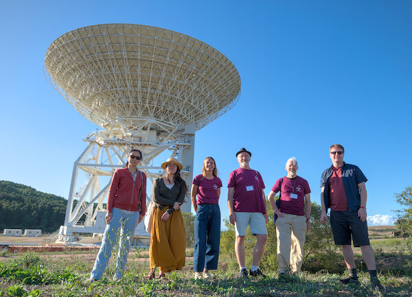 Most of the Orléans pulsar team in front of the Sardinia Radio Telescope.